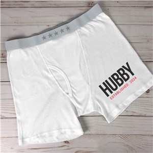 Personalized Hubby Established Men's Boxer Briefs