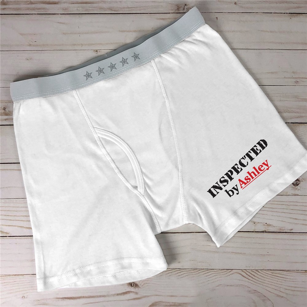 Personalized Inspected By Men's Boxer Briefs