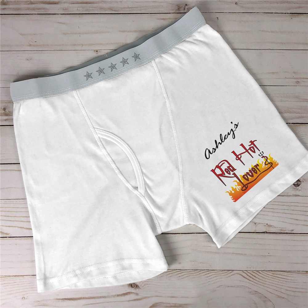 Personalized Red Hot Lover Men's Boxer Briefs