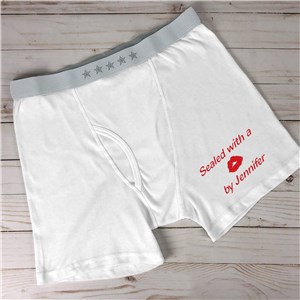 Personalized Sealed With A Kiss Men's Boxer Briefs