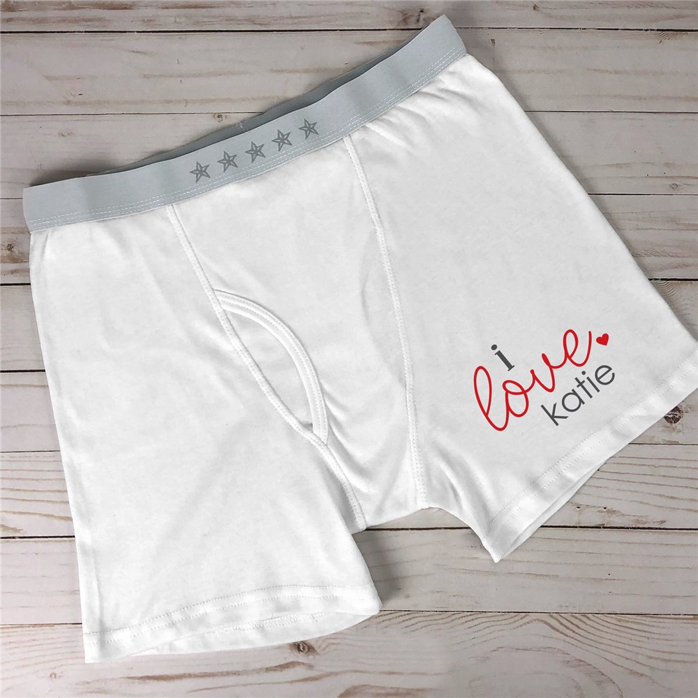Personalized I Love Men's Boxer Briefs Custom Briefs
