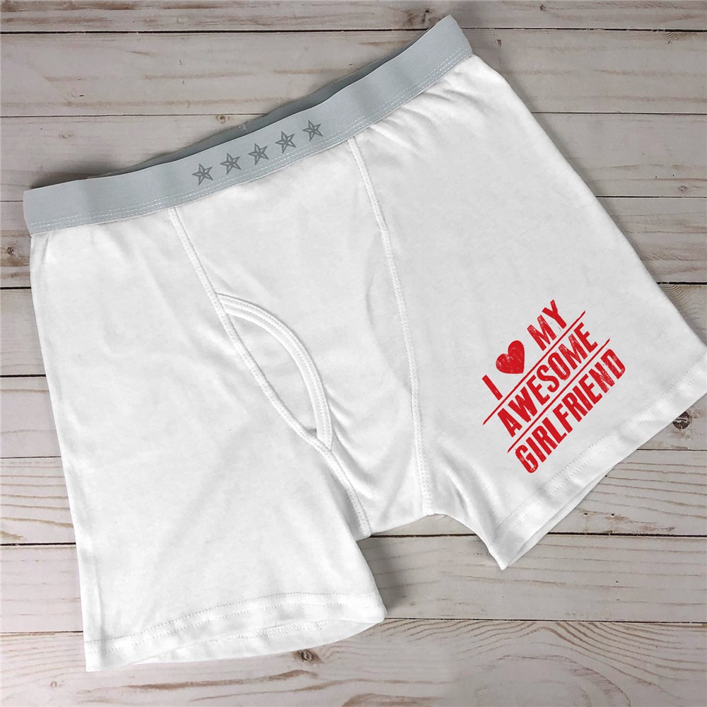 Personalized I Love My Awesome Men's Boxer Briefs