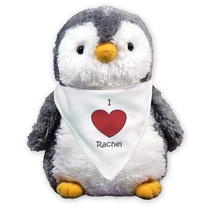 Personalized I Heart Plush Penguin AU19273-4557