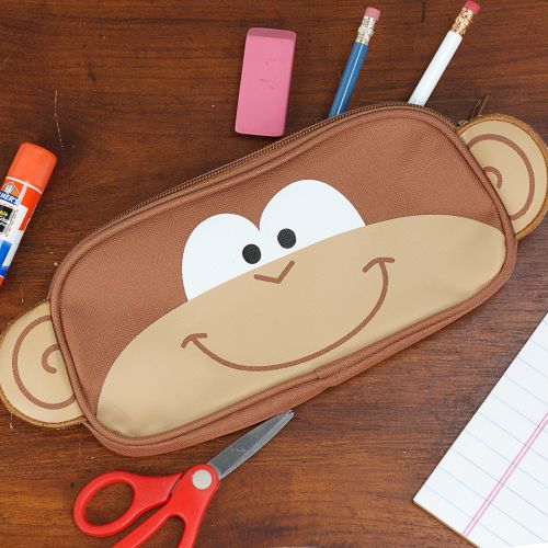 Embroidered Monkey Pencil Pouch E7858153