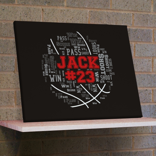 Basketball Word-Art Wall Canvas | Personalized Word Art