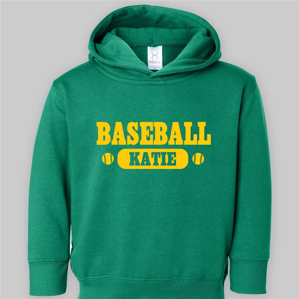 Personalized Baseball Toddler Hooded Sweatshirt 