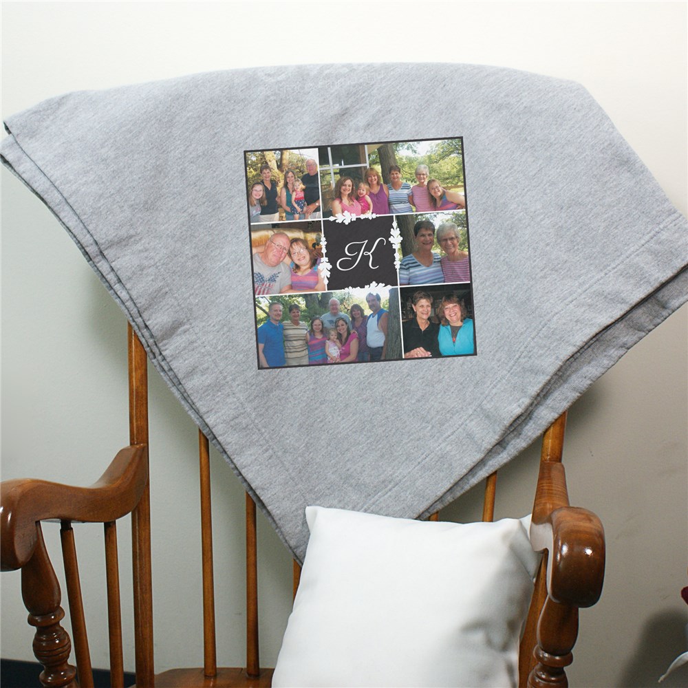 Monogram Photo Collage Fleece Blanket | Personalized Blankets