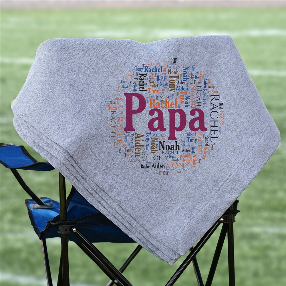 Family Circle Word Art Fleece Blanket | Personalized Blankets