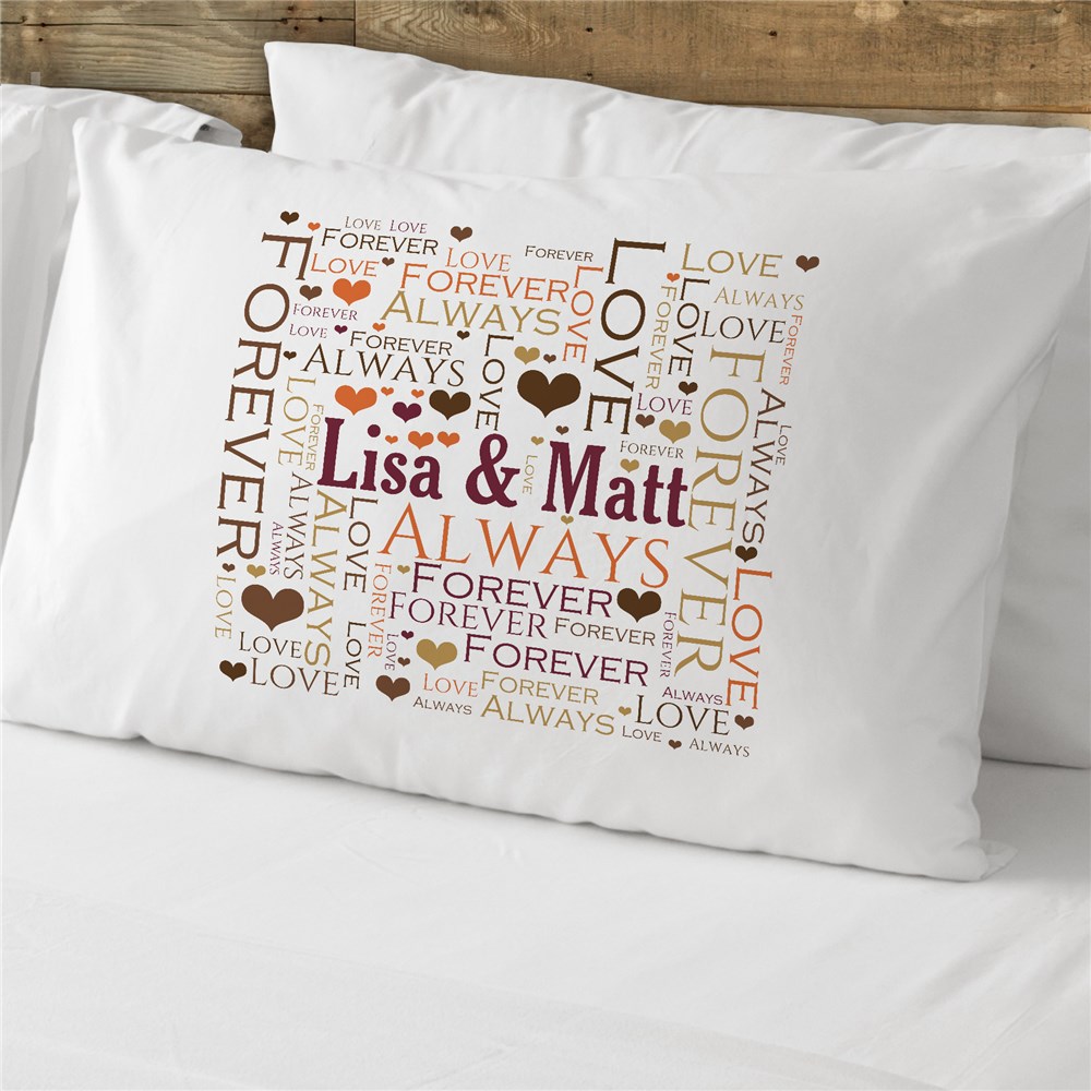 Personalized Loving Couple Word-Art Pillowcase | Personalized Valentine’s Day Gifts