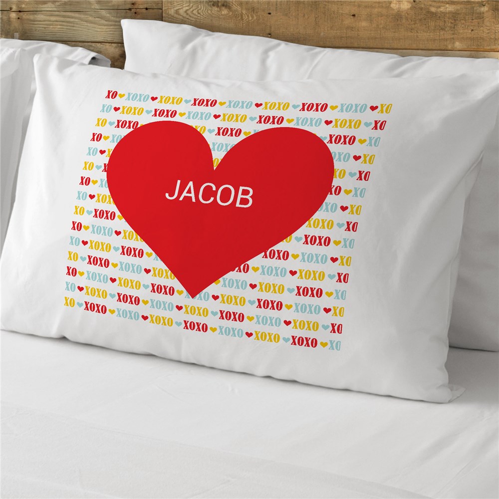 Personalized Red Heart Kids Pillowcase | Valentines Day Gifts For Kids