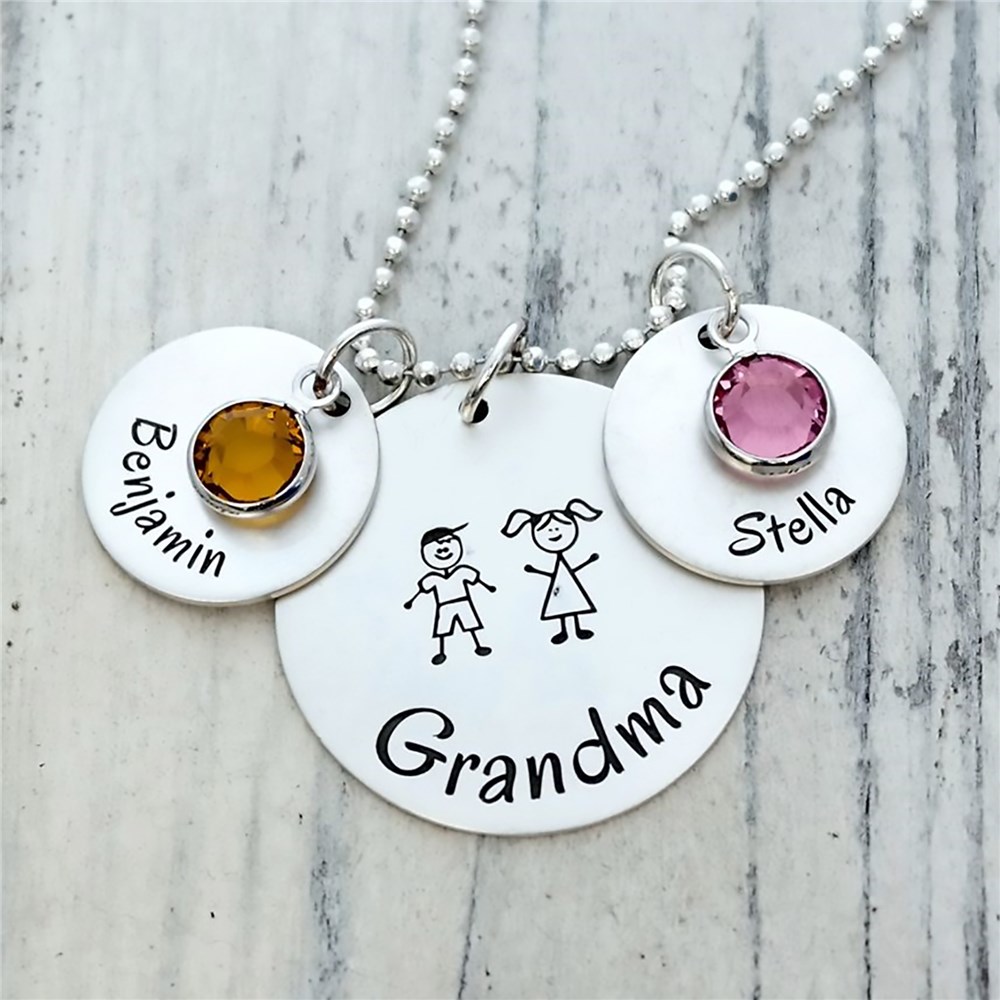 Personalized Grandma Hand Stamped Necklace GiftsForYouNow