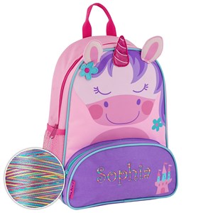 Personalized Unicorn Backpack with Rainbow Thread