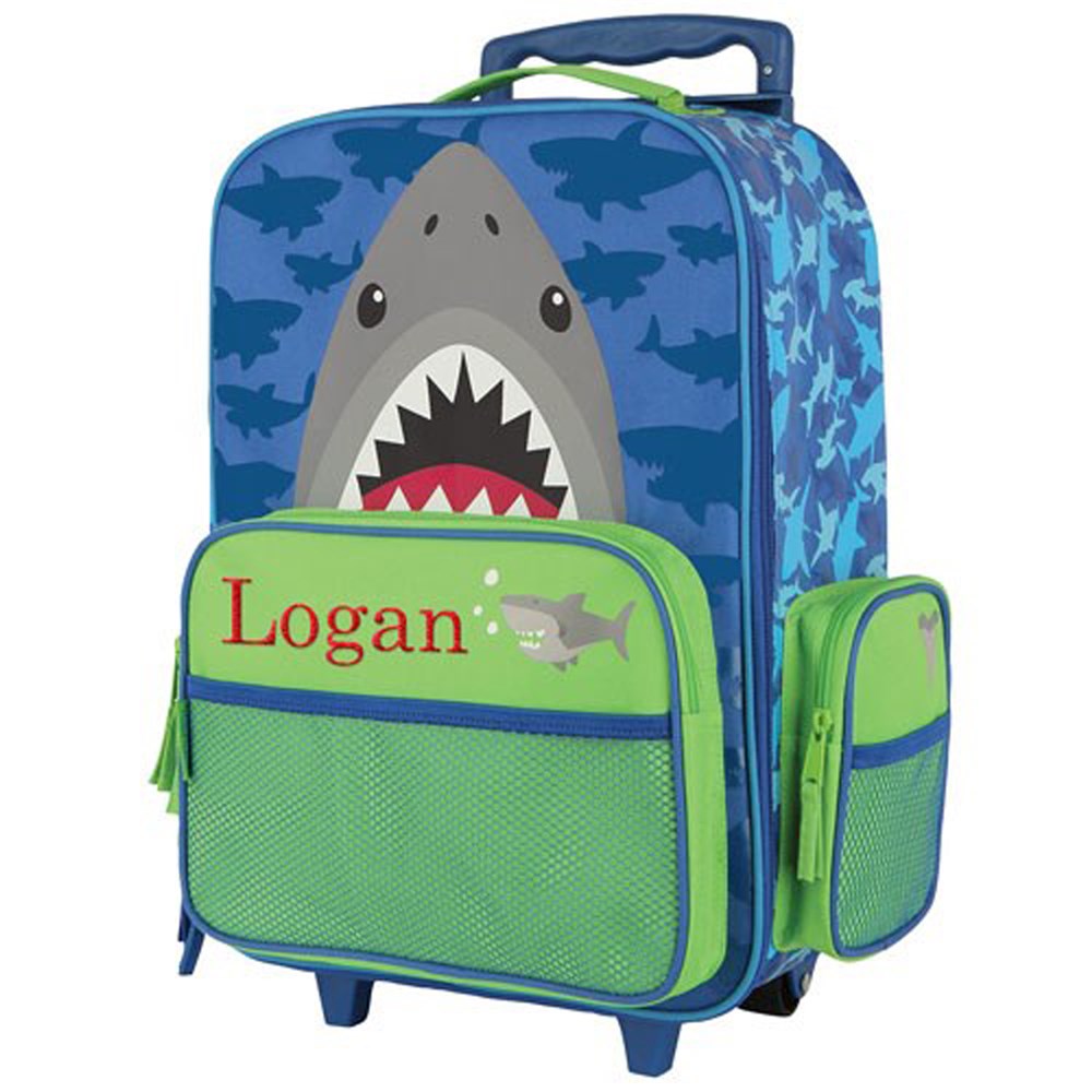 Embroidered Shark Rolling Luggage E000273