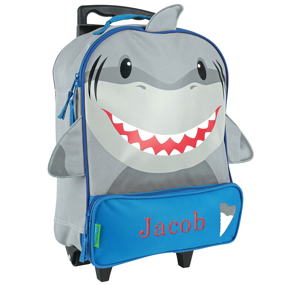 Personalized Shark Rolling Luggage Bag | Personalized Owl Rolling Luggage Bag | Personalized Kids Luggage