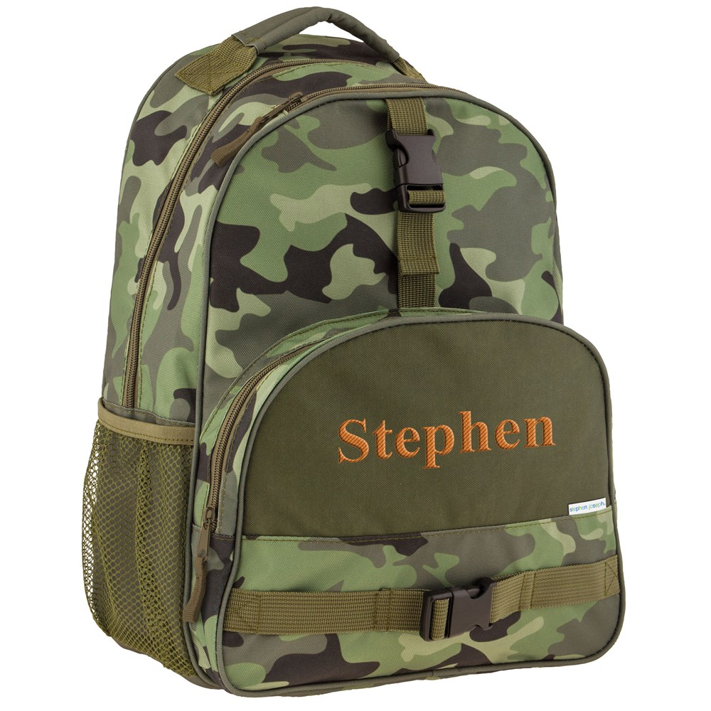 Camo Embroidered Backpack | Kids Embroidered Bookbag