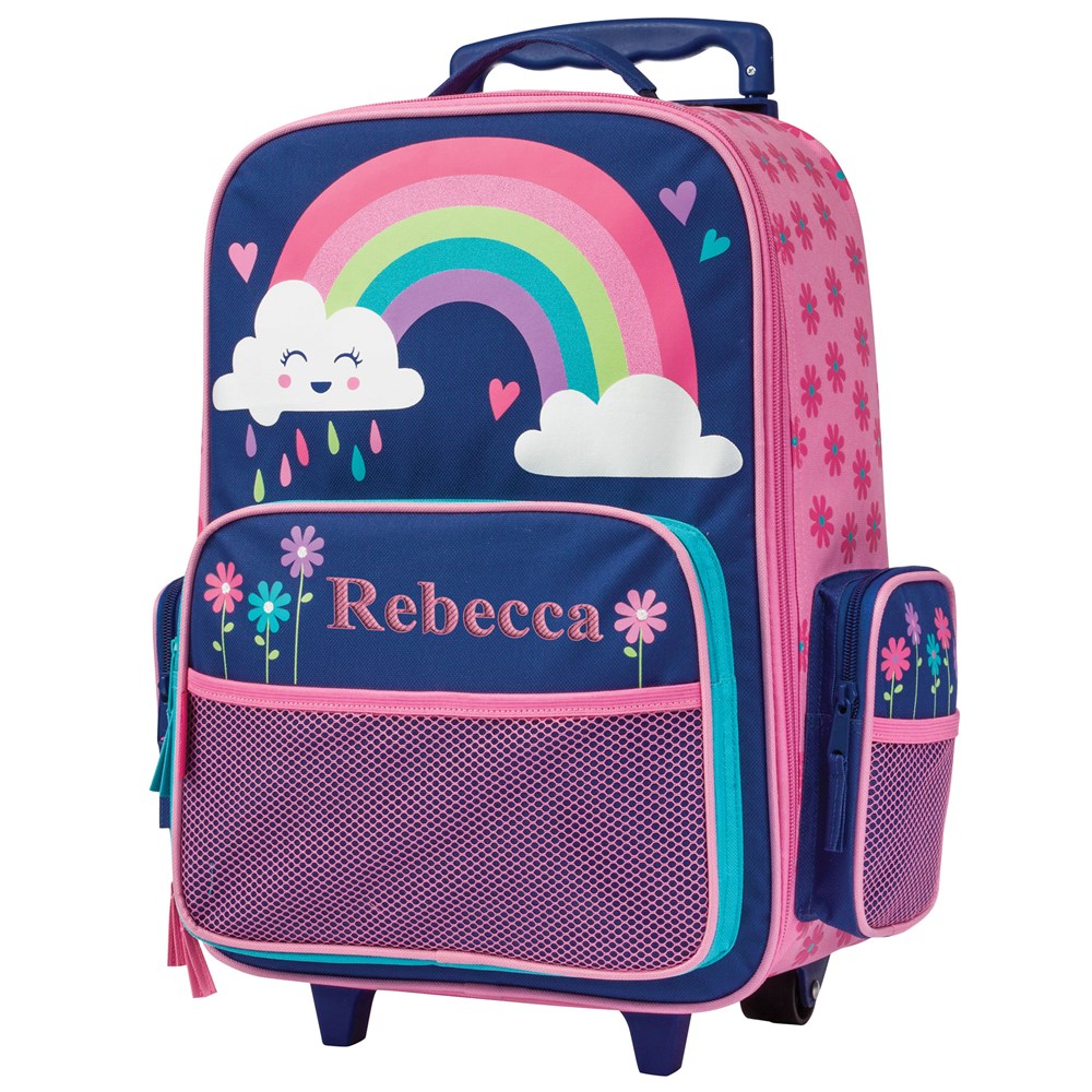 Embroidered Luggage for Girls | Rainbow Personalized Kids Luggage