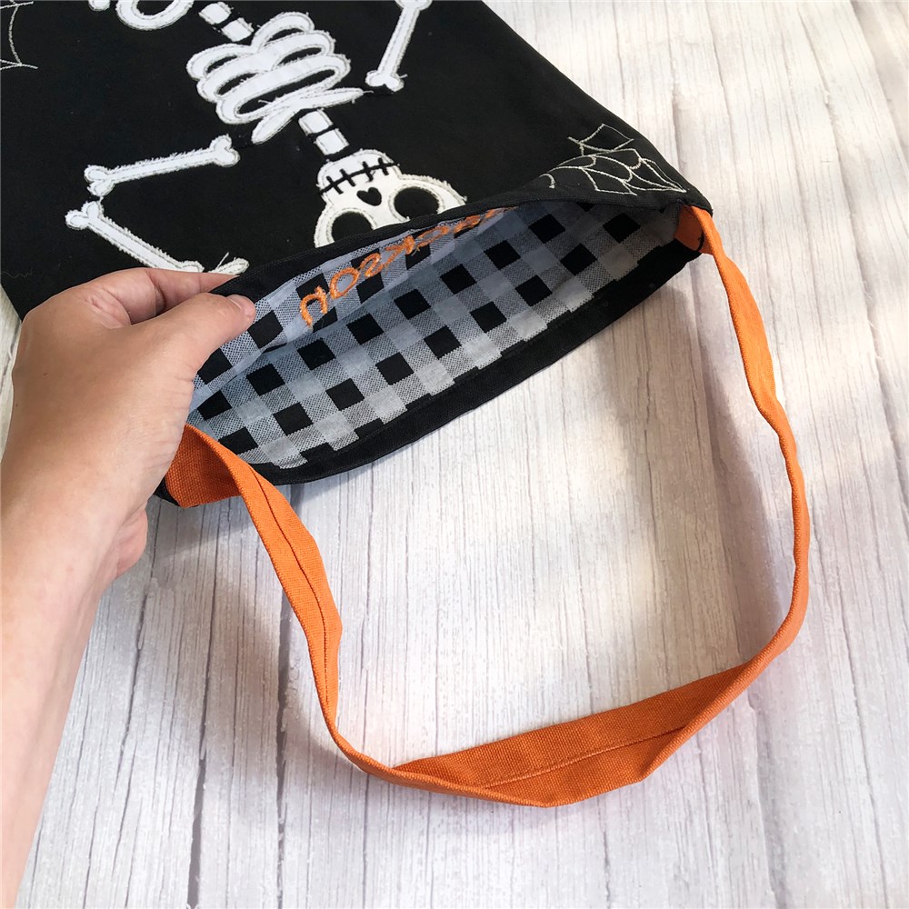 Personalized Skeleton Trick Or Treat Bag GiftsForYouNow