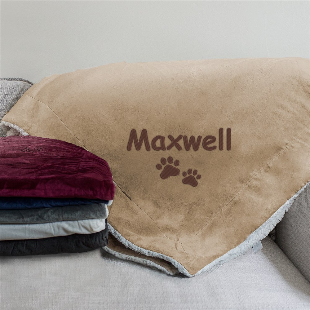 Embroidered Pet Embroidered Sherpa | Personalized Blankets
