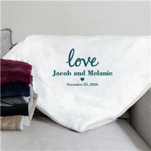 Embroidered Love Sherpa | Personalized Couple Gifts