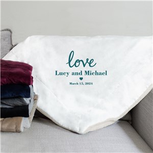Embroidered Love Sherpa | Personalized Couple Gifts