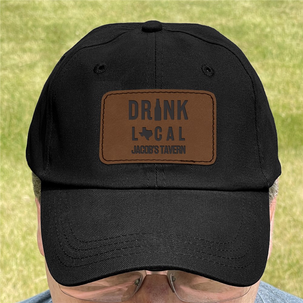 Personalized Drink Local Baseball Hat with Patch