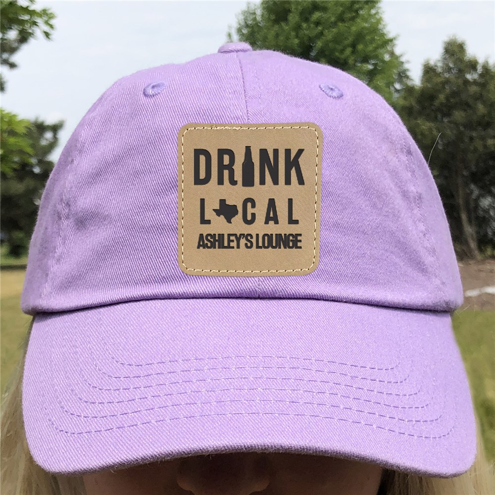 Personalized Drink Local Baseball Hat with Patch