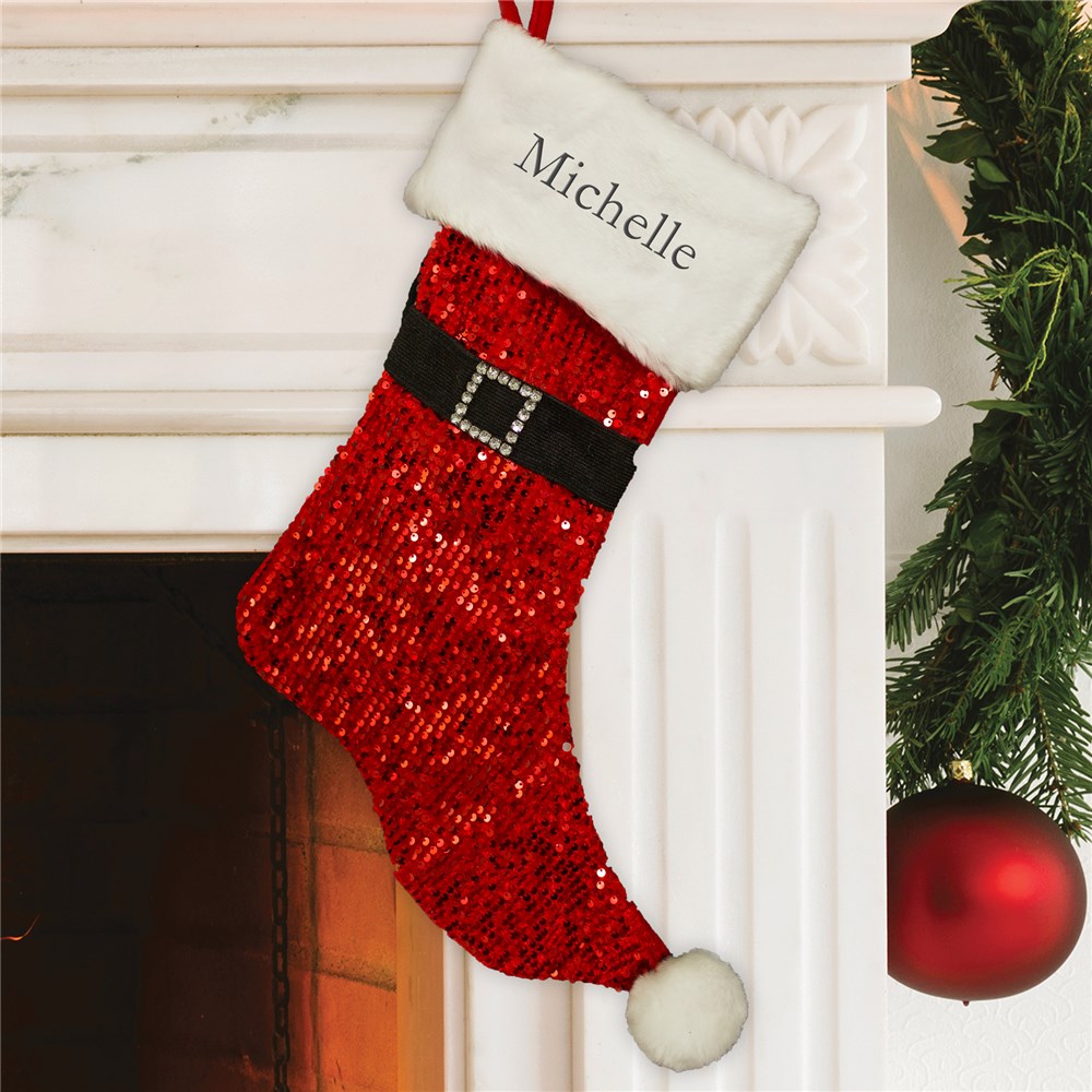 sequin santa stocking
