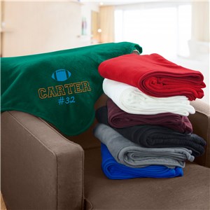 Embroidered Sports Plush Throw Blanket 