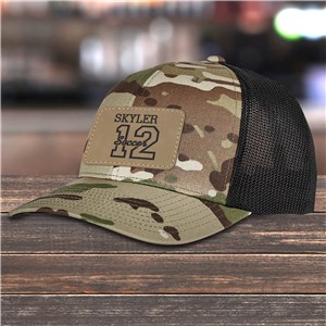 Personalized Athlete Camo Trucker Hat with Patch E12214560X