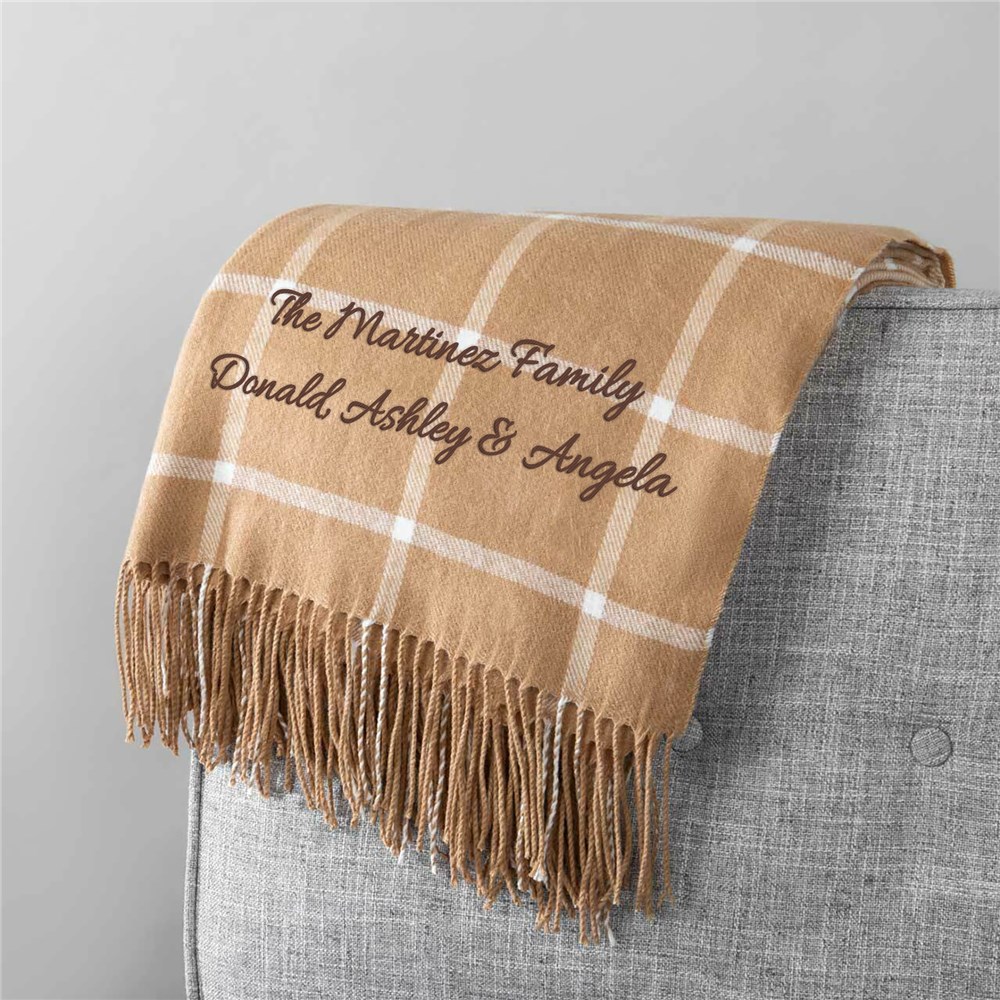 Embroidered Any Message Windowpane Throw Blanket