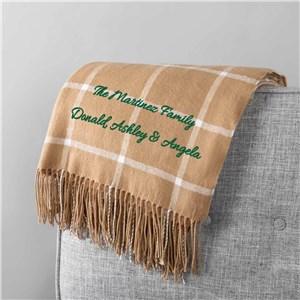 Embroidered Any Message Windowpane Throw Blanket