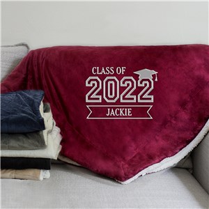 Embroidered Class of 2022 Graduation Sherpa Blanket