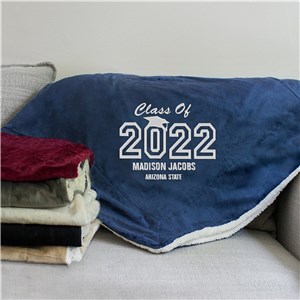Embroidered Graduation Sherpa Blanket | Personalized Blankets For Grads