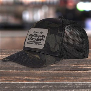 Personalized Graduation Camo Trucker Hat with Patch E12586560X