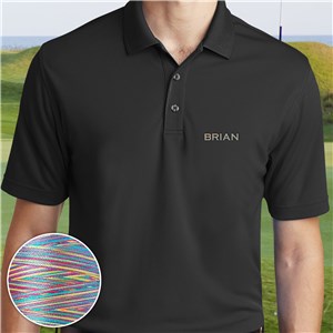 Port Authority Personalized Black Polo Shirt with Rainbow Thread