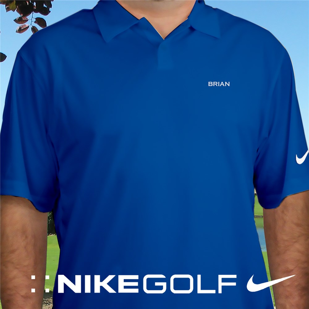 Embroidered Name Nike Dri-FIT Photo Blue Golf Polo | Personalized Nike Golf Shirt