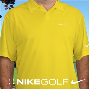 Embroidered Name Nike Dri-FIT Yellow Polo | Personalized Golf Shirts For Him