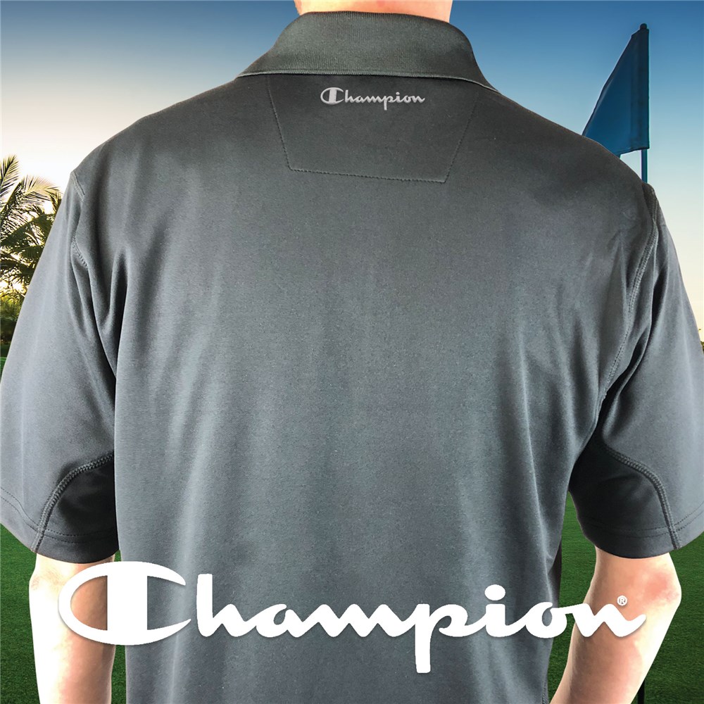 Embroidered Name Champion Black Polo E13104481X