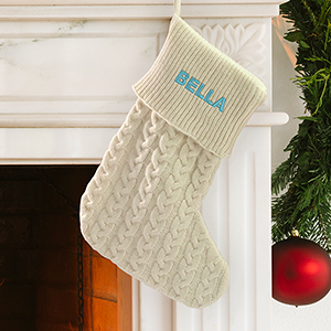 White Christmas Stocking | Knit Christmas Stocking