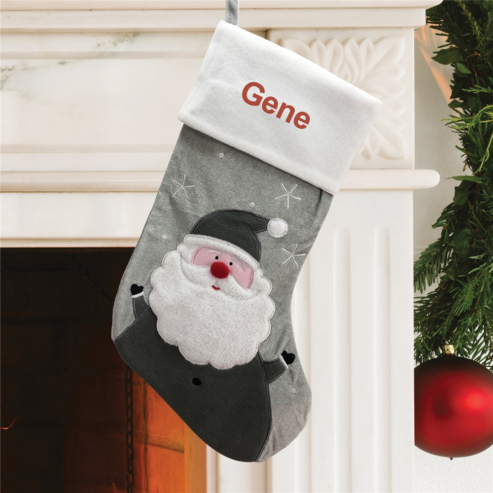 Christmas Character Grey Fleece Personalized Stockings GiftsForYouNow