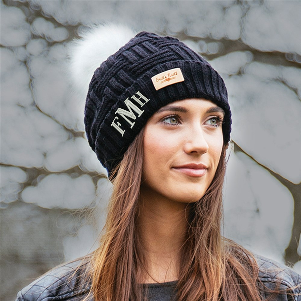 Cable Knit Hats | Embroidered Cable Knit Hats