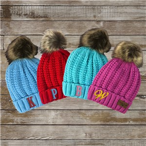 Personalized Initial Kid's Cable Knit Hat