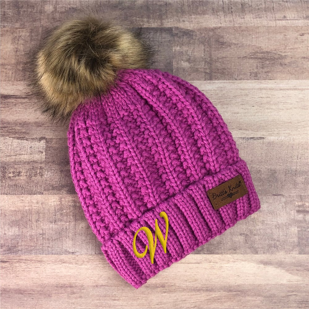 Personalized Initial Kid's Cable Knit Hat