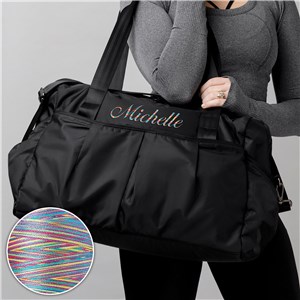Embroidered Name Nylon Sports Duffel with Rainbow Thread E13942534R