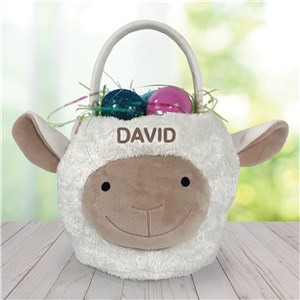 Personalized Lamb Easter Basket | Embroidered Easter Baskets