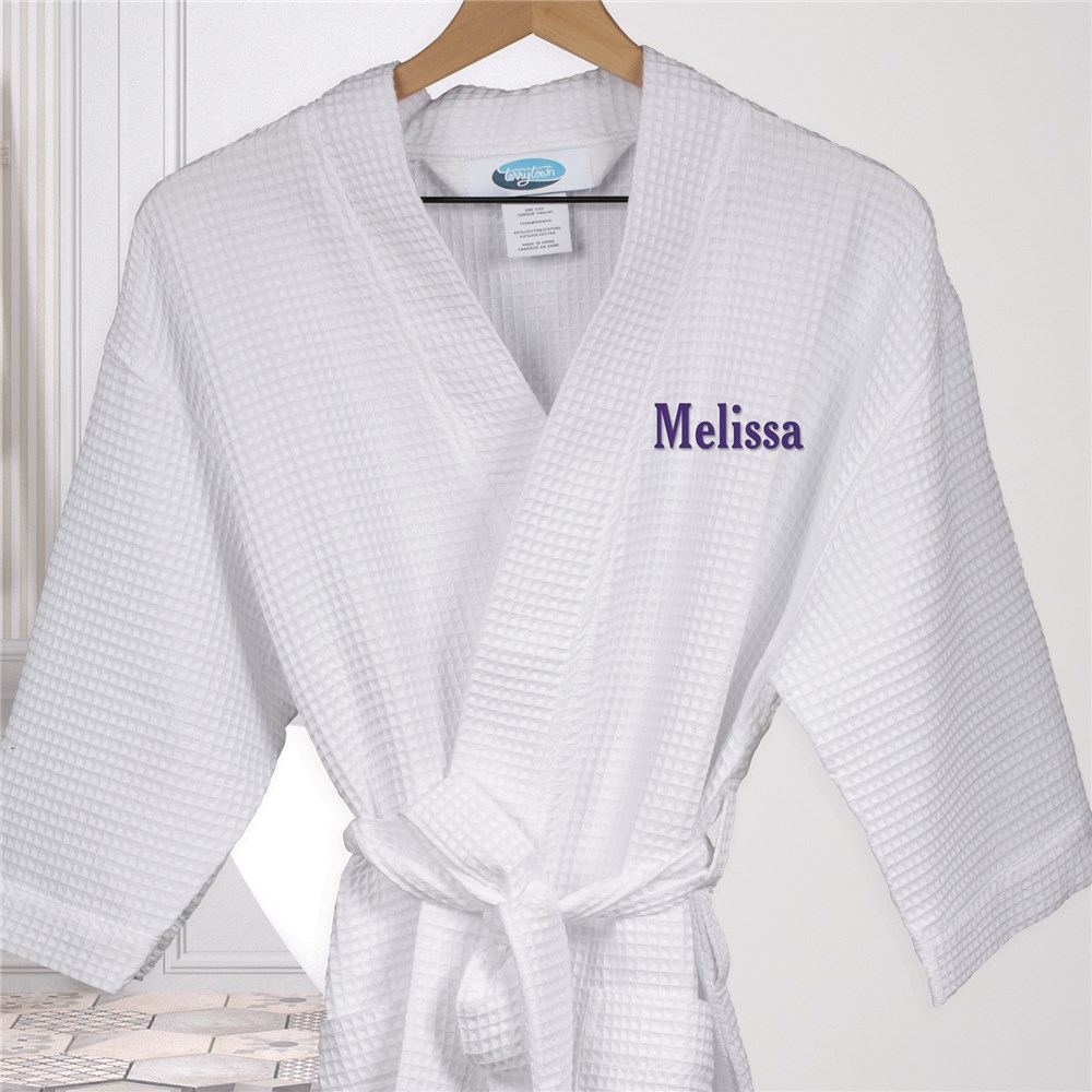 Embroidered Robes | Embroidered Waffle Weave Robes