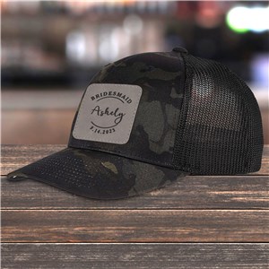 Personalized Wedding Party Camo Trucker Hat with Patch