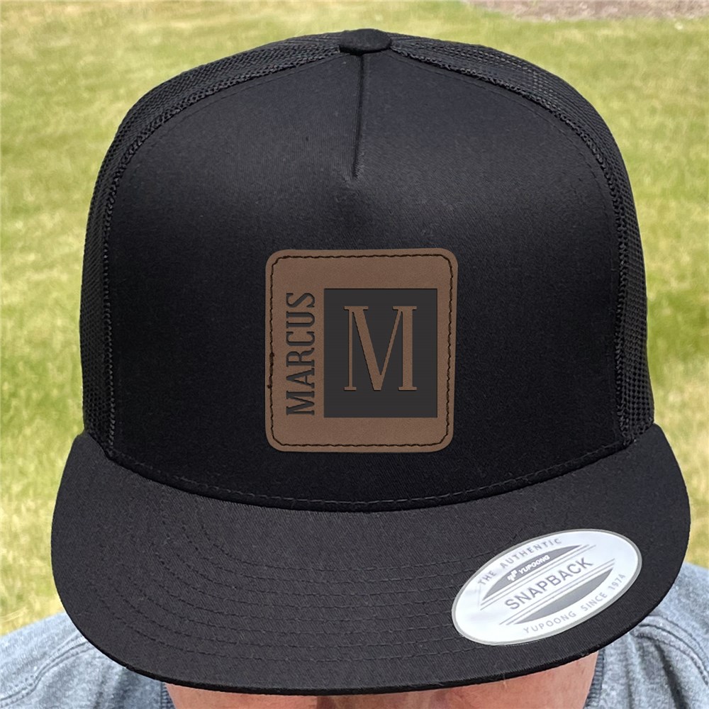 Personalized Square Name & Initial Trucker Hat with Patch