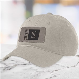 Personalized Square Name & Initial Baseball Hat with Patch E15217561X