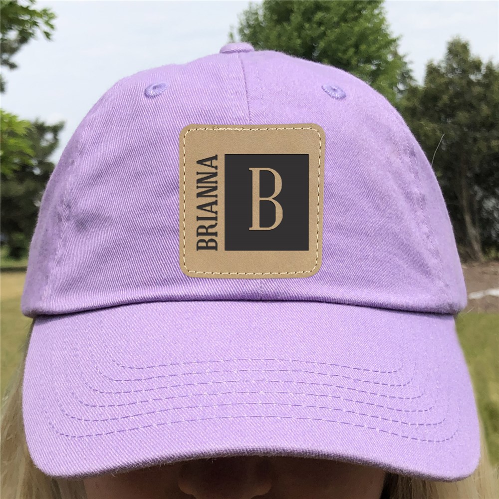 Personalized Square Name & Initial Baseball Hat with Patch